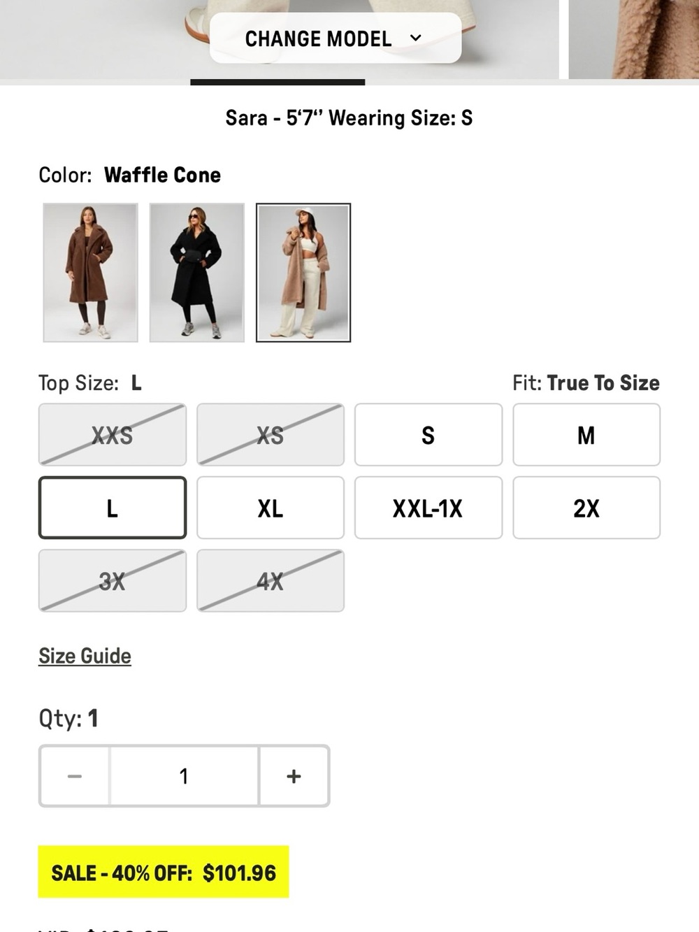 Fabletics Plush Teddy Coat in Camel - Picture 16 of 16